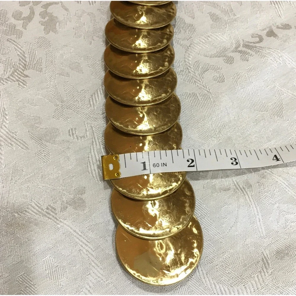 Vintage Gold Belt Stretch Scale Belt Hook Clasp Egyptian Revival Metal